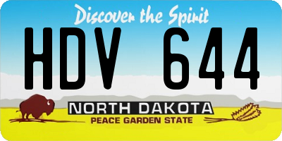 ND license plate HDV644