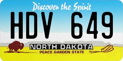 ND license plate HDV649