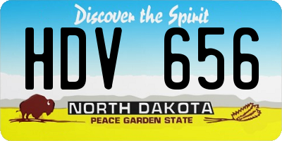 ND license plate HDV656