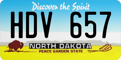 ND license plate HDV657