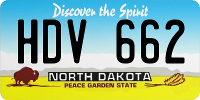 ND license plate HDV662