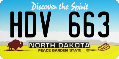 ND license plate HDV663