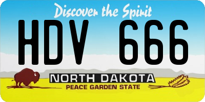 ND license plate HDV666