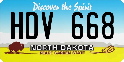 ND license plate HDV668
