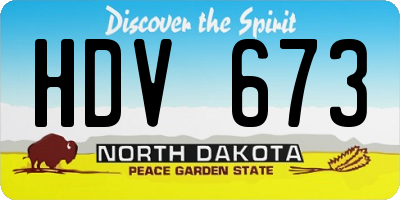 ND license plate HDV673