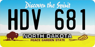ND license plate HDV681