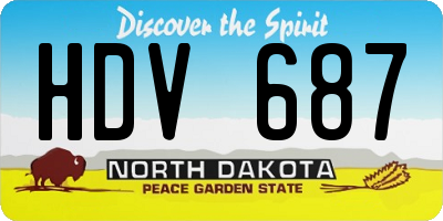ND license plate HDV687