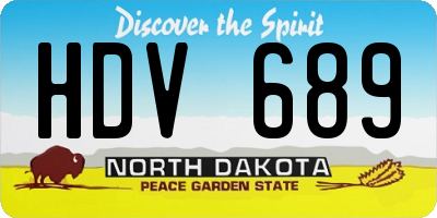 ND license plate HDV689