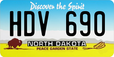 ND license plate HDV690