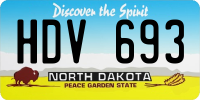 ND license plate HDV693
