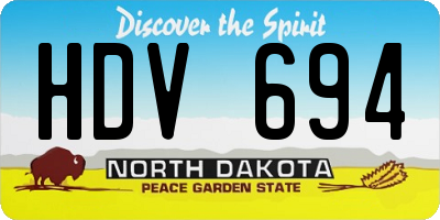 ND license plate HDV694