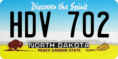 ND license plate HDV702