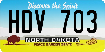 ND license plate HDV703