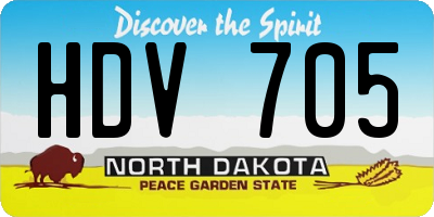 ND license plate HDV705