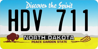 ND license plate HDV711