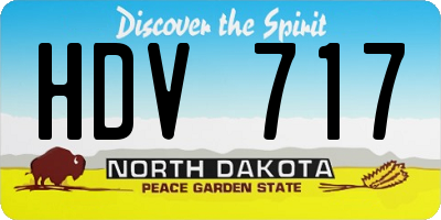 ND license plate HDV717