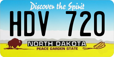 ND license plate HDV720