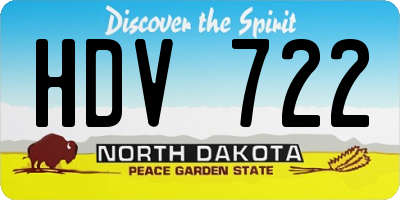 ND license plate HDV722