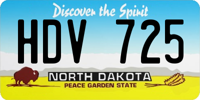 ND license plate HDV725
