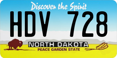 ND license plate HDV728