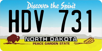 ND license plate HDV731