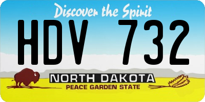 ND license plate HDV732