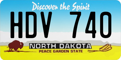 ND license plate HDV740