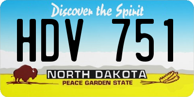 ND license plate HDV751