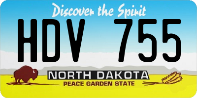 ND license plate HDV755