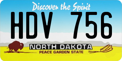 ND license plate HDV756