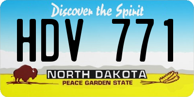 ND license plate HDV771