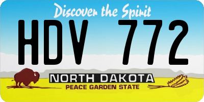 ND license plate HDV772