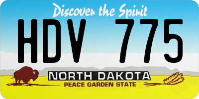 ND license plate HDV775