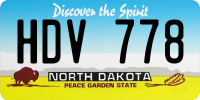 ND license plate HDV778