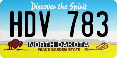 ND license plate HDV783