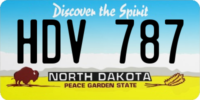ND license plate HDV787