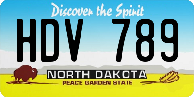 ND license plate HDV789