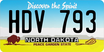 ND license plate HDV793