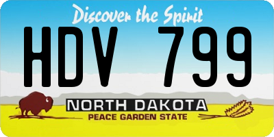 ND license plate HDV799