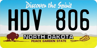 ND license plate HDV806