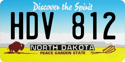 ND license plate HDV812