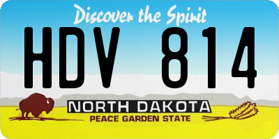 ND license plate HDV814