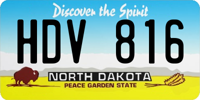 ND license plate HDV816