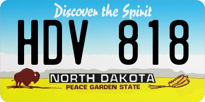 ND license plate HDV818