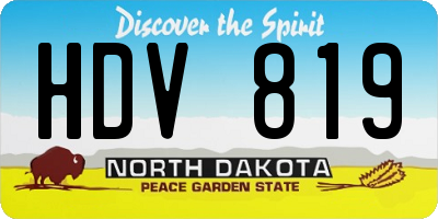 ND license plate HDV819