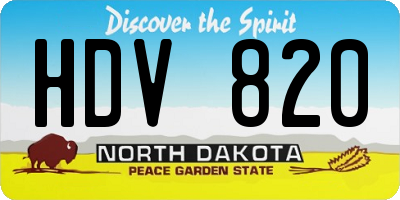 ND license plate HDV820