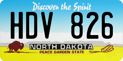 ND license plate HDV826