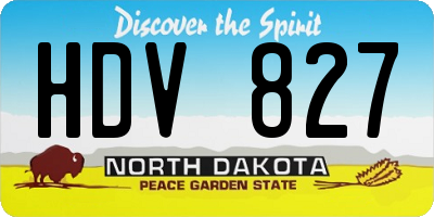 ND license plate HDV827