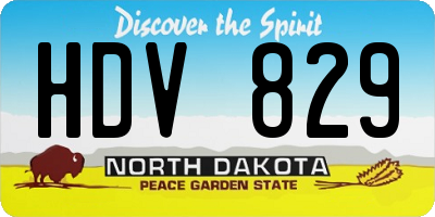 ND license plate HDV829
