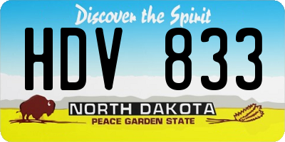 ND license plate HDV833